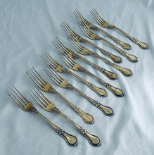 Load image into Gallery viewer, Stunning set of 12 French Silver-Gilt Spoons and Forks, Savary, Paris,