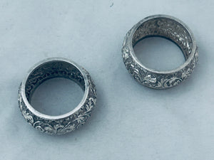 Pair of Indian colonial silver serviette rings, Cutch