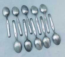 Load image into Gallery viewer, Set of ten Italian 800 silver teaspoons, Greggio Rino, Selvazzano Dentro