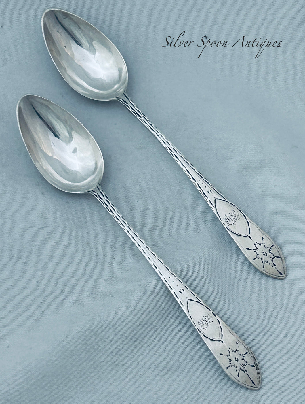 Pair of Irish Provincial Teaspoons, IW, c.1780-1800