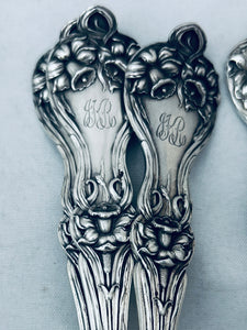 Sweet American Sterling setting for 3, 'Majestic' pattern, Alvin, c.1900