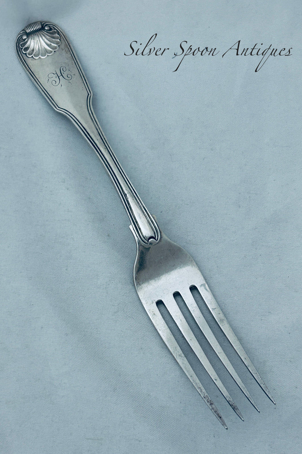 Fiddle Shell & Thread Sterling Table Fork, Eley, Fearn & Chawner, London, 1809
