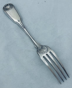 Fiddle Shell & Thread Sterling Table Fork, Eley, Fearn & Chawner, London, 1809