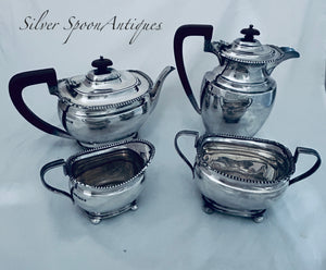 Four piece Georgian style teaset, Hardy Brothers, London, 1951