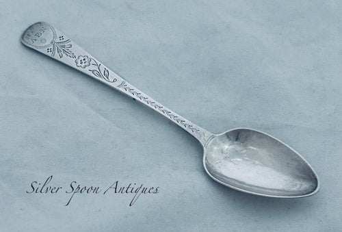 Channel Islands Bright-cut Teaspoon, Jean Le Gallais, Jersey, c.1850