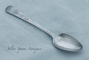 Channel Islands Bright-cut Teaspoon, Jean Le Gallais, Jersey, c.1850
