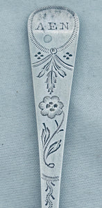 Channel Islands Bright-cut Teaspoon, Jean Le Gallais, Jersey, c.1850