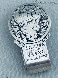 Tasmania Sterling Serviette Ring, Taylor and Sharp, Hobart, c.1920