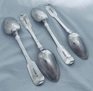 Set of four English Sterling Serving/Tablespoons, Jonathan Hayne, London, 1827