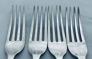 Set of 8 Sterling Table Forks, Eley and Fearn, London, 1819