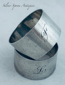 Pair of Australian sterling serviette rings, Prouds, 1926