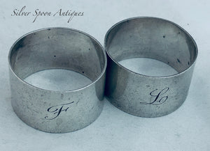 Pair of Australian sterling serviette rings, Prouds, 1926