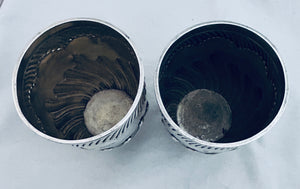 Pair of Victorian sterling beakers, Goldsmiths &amp; Silversmiths Co, London, 1894