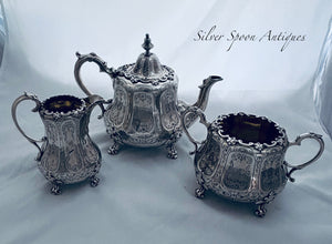 Three piece scottish provincial sterling tea set, Robert Keay II, Perth/Edinburgh, 1853