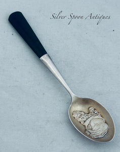 New Zealand Greenstone and Sterling 'Mother and child' Teaspoon, JS&S, c.1910