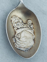 Load image into Gallery viewer, New Zealand Greenstone and Sterling &#39;Mother and child&#39; Teaspoon, JS&amp;S, c.1910