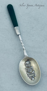 New Zealand greenstone and sterling Te Arawa teaspoon, Birmingham