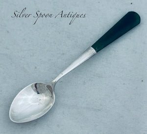 New Zealand Greenstone and Sterling coffee spoon, Birmingham, 1926