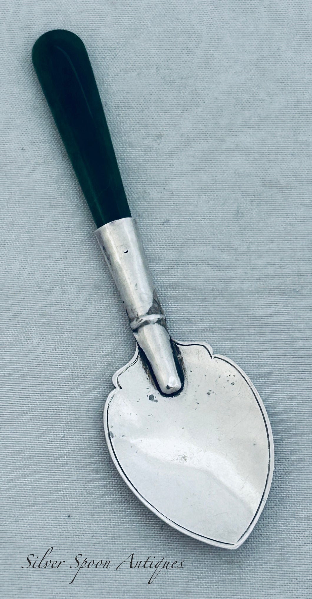 New Zealand Greenstone and Sterling Jam spoon