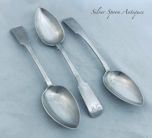 Set of 3 Bermudan Tablespoons, George Rankin, circa 1820-30
