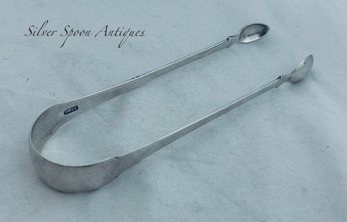 Bermudan silver sugar tongs, George Hutchings, c.1830s