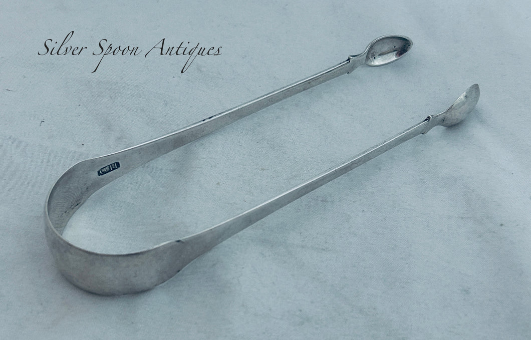 Bermudan silver sugar tongs, George Hutchings, c.1830s
