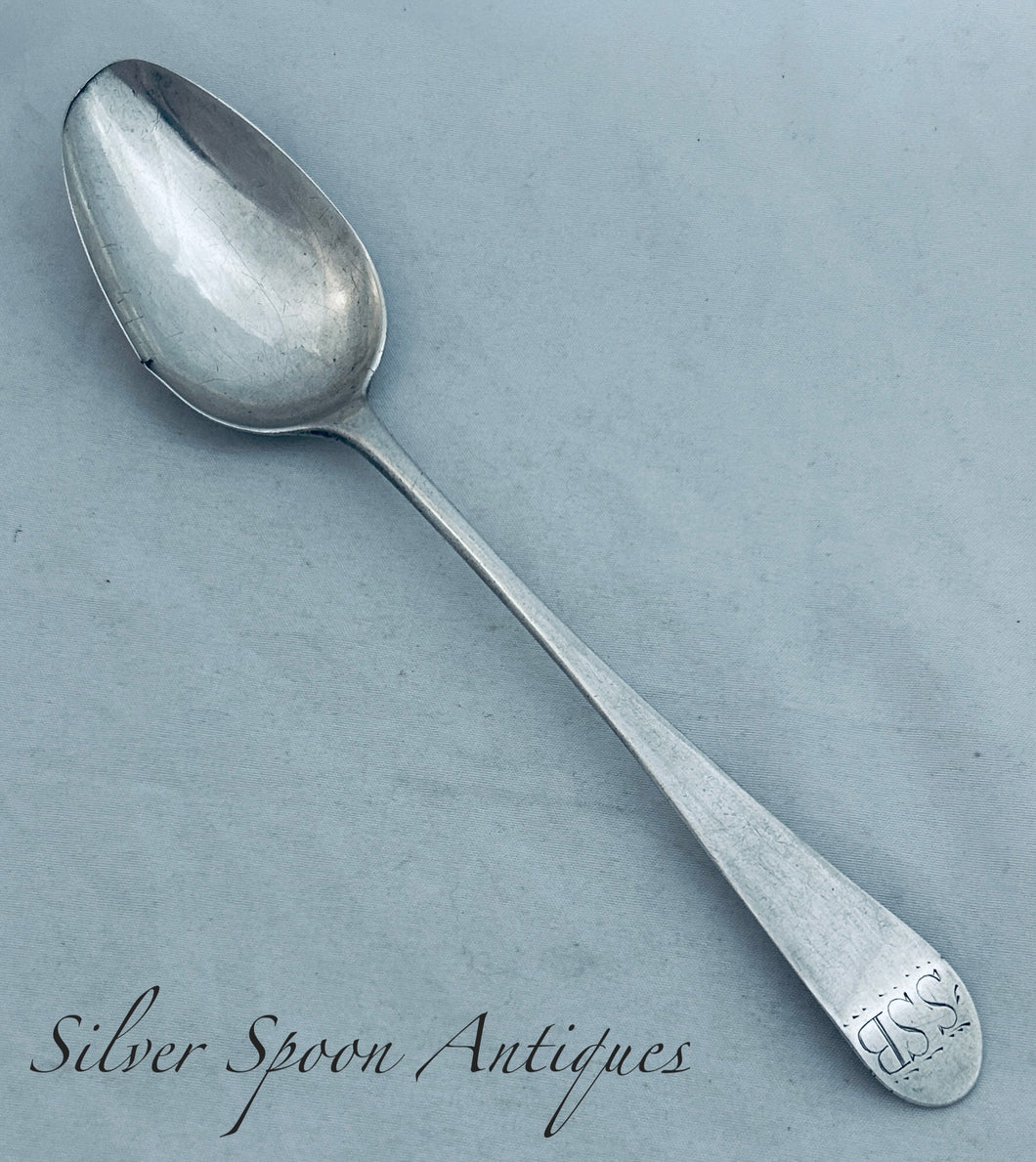Rare Bermudan silver Table Spoon, Joseph Gwynn, c.1820