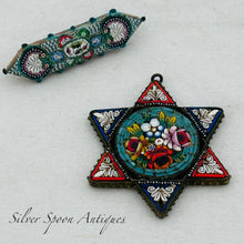 Load image into Gallery viewer, Two pieces of mid century Italian micro-mosaics - brooch and pendant.