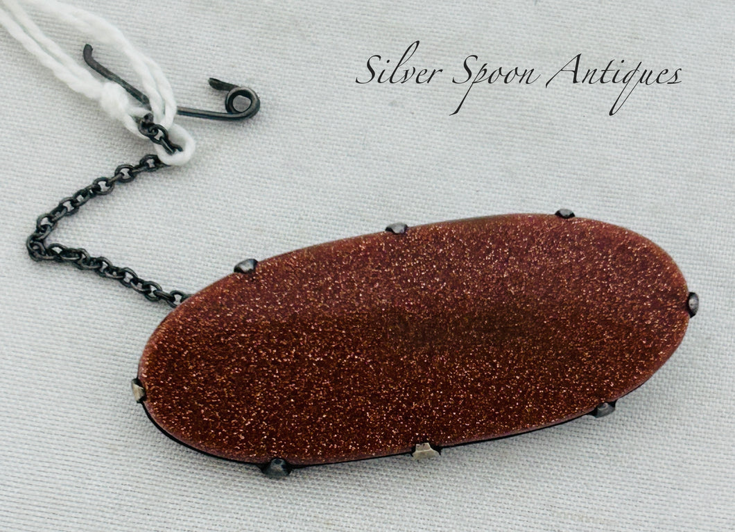 Australian Goldstone Sterling Brooch, OT Forster, Collingwood, c.1900-1920.