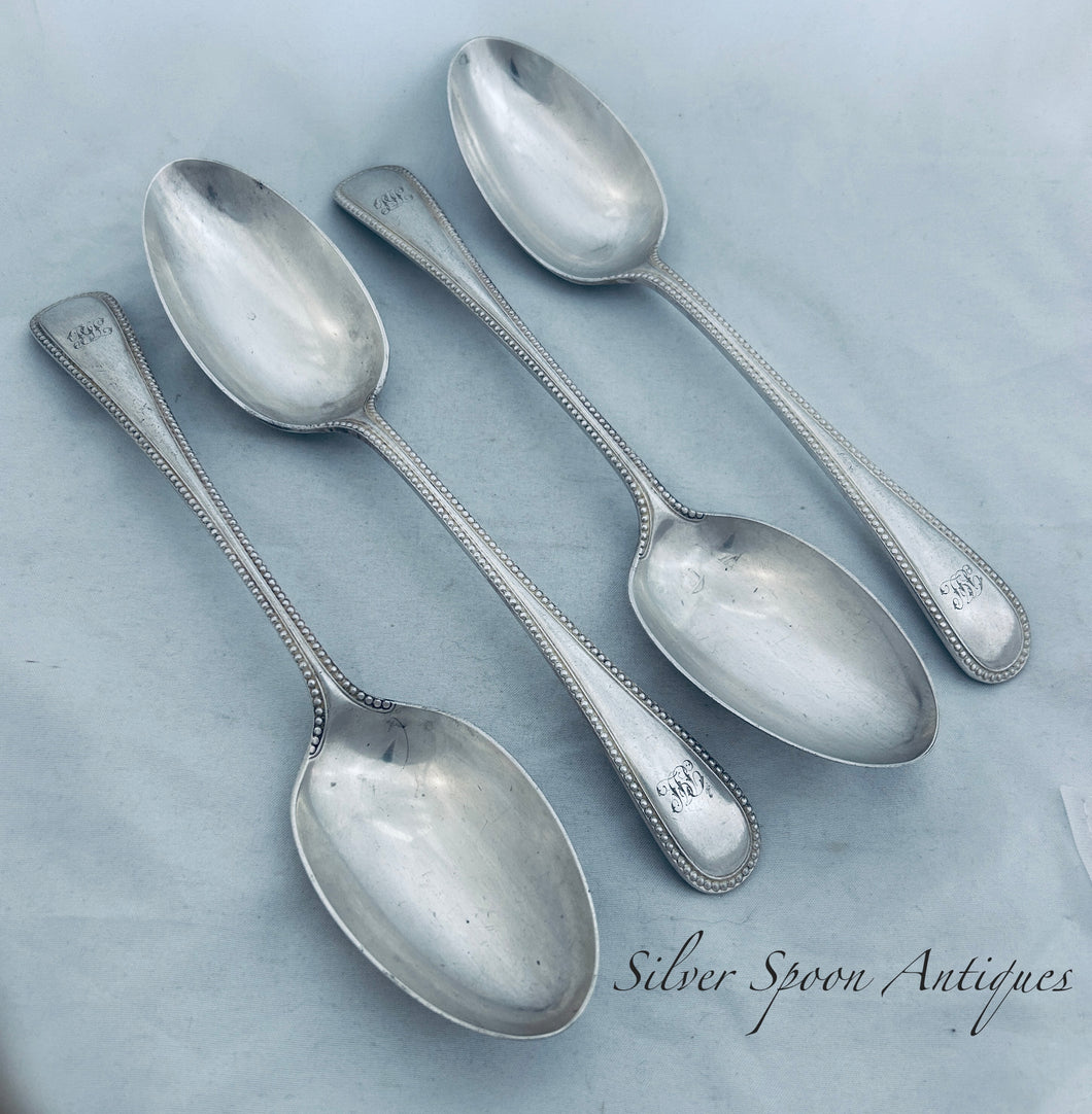 Set of four English sterling spoon, John Round & Son Ltd, Sheffield, 1896