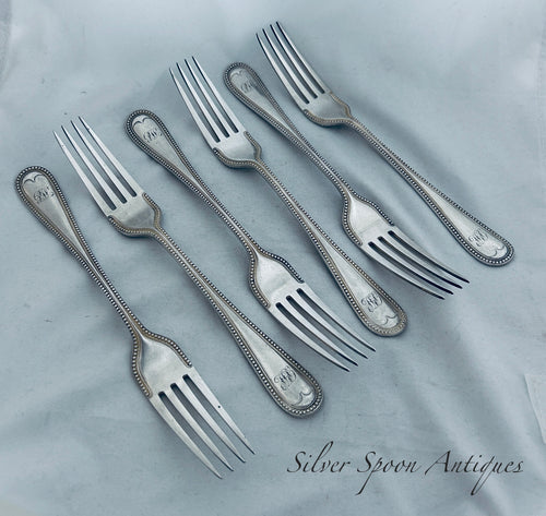 Set of 6 English sterling forks, John Round & Son Ltd, Sheffield , 1895