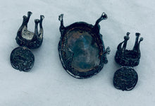 Load image into Gallery viewer, Modern Irish sterling miniature table and chairs, JMC, Dublin, 1981