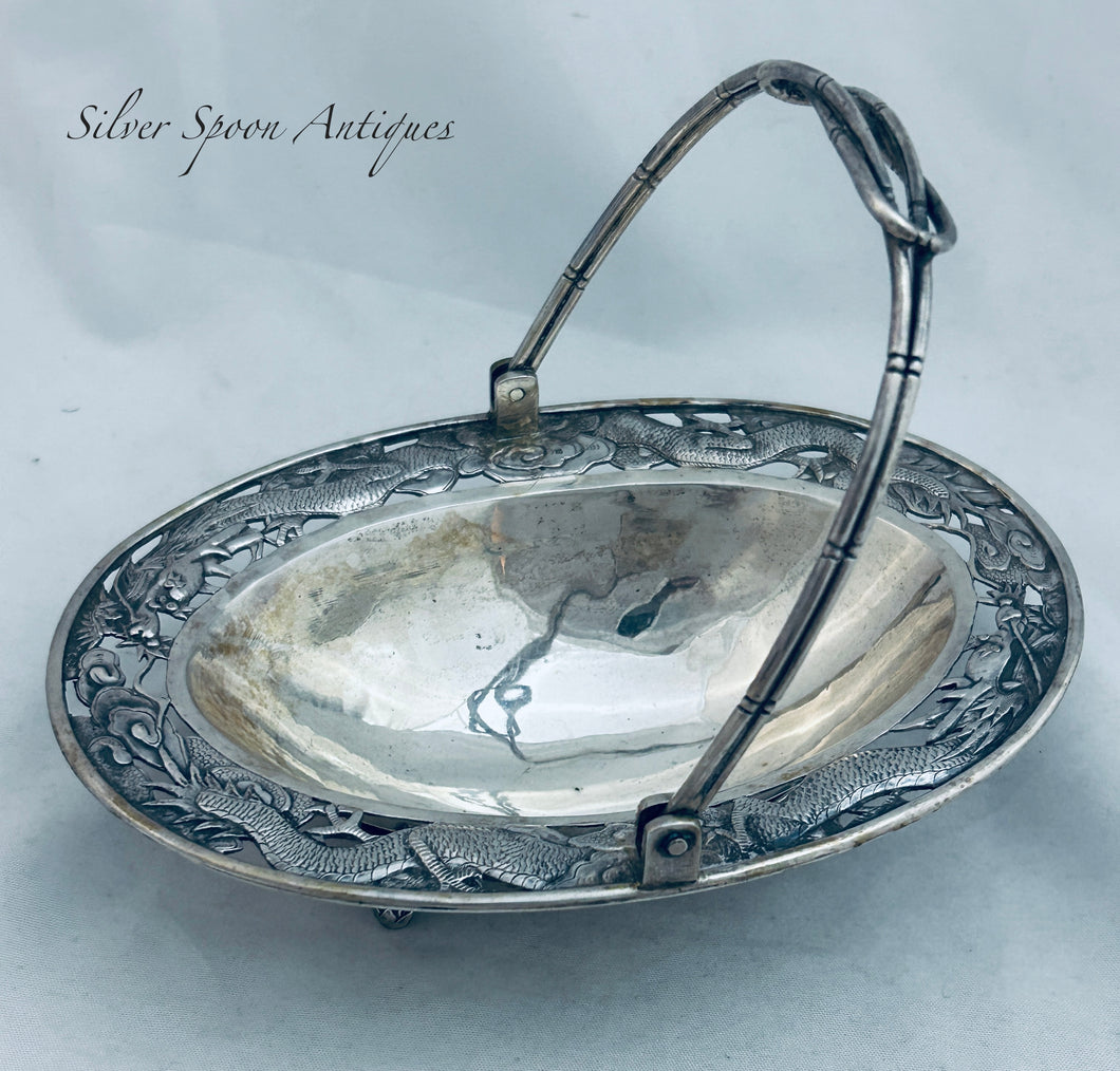 Silver Chinese Handled Basket, Hungchong &Co, Canton, c.1900-1920