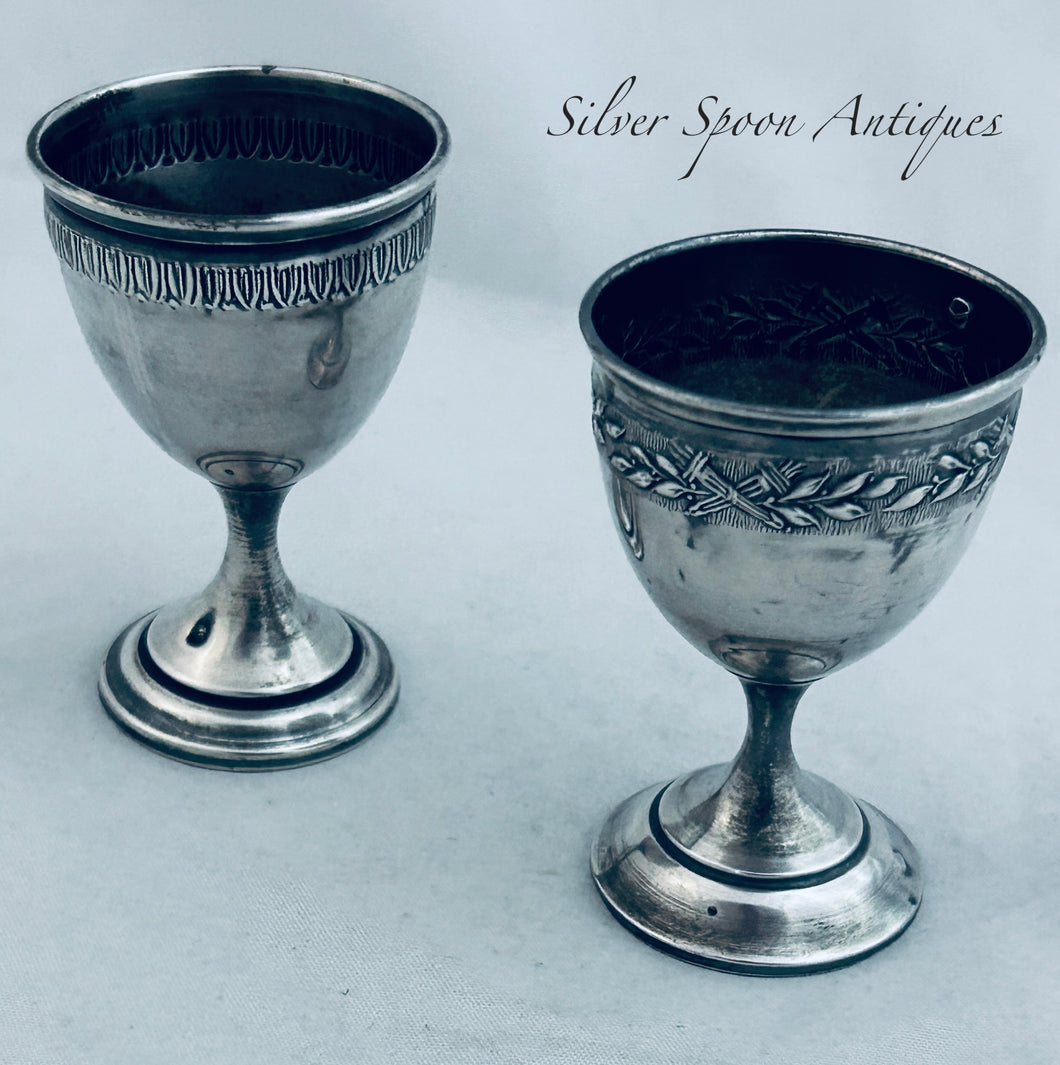 Pair of French silver egg cups, c.1920s