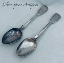 Load image into Gallery viewer, Pair of English sterling table spoons, Chawner and Co, London, 1860