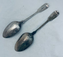 Load image into Gallery viewer, Pair of English sterling table spoons, Chawner and Co, London, 1860