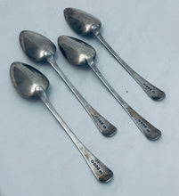 Load image into Gallery viewer, Interesting set of 4 English sterling tablespoons, Thomas Wallis II, London, 1800