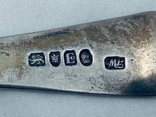Load image into Gallery viewer, Interesting set of 4 English sterling tablespoons, Thomas Wallis II, London, 1800