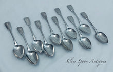 Load image into Gallery viewer, Set of 10 English sterling dessert spoons, James Beebe, London, 1822