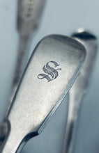 Load image into Gallery viewer, Set of 10 English sterling dessert spoons, James Beebe, London, 1822