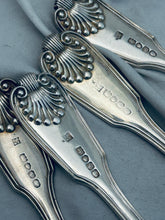 Load image into Gallery viewer, Set of 4 English sterling Fiddle, Thread &amp; Shell Tablespoons, John &amp; Henry Lias, London, 1840