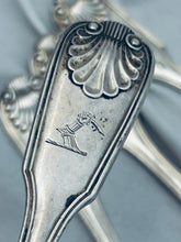 Load image into Gallery viewer, Set of 4 English sterling Fiddle, Thread &amp; Shell Tablespoons, John &amp; Henry Lias, London, 1840