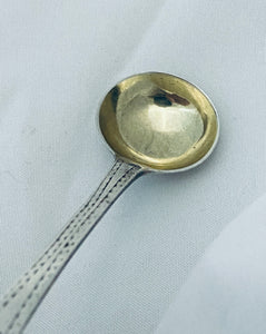 Bright-cut English Sterling Salt Spoon, London, 1809