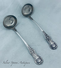 Load image into Gallery viewer, Pair of Scottish Queen's pattern sauce ladles, Glasgow, Muirhead &amp; Arthur, 1844