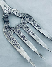 Load image into Gallery viewer, Large Victorian Sterling Serving Fork, Eaton, London, 1860