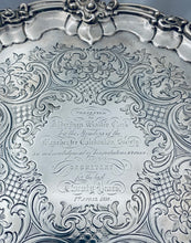 Load image into Gallery viewer, Large Mid-Victorian English Sterling Footed Salver, George Angell, London, 1854