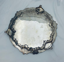 Load image into Gallery viewer, Large Mid-Victorian English Sterling Footed Salver, George Angell, London, 1854