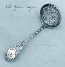 Load image into Gallery viewer, English Sterling Sifter Spoon, Atkin Brothers, Sheffield, 1893