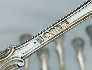 Set of 6 English Sterling Table Forks - Victoria Pattern, London, 1838