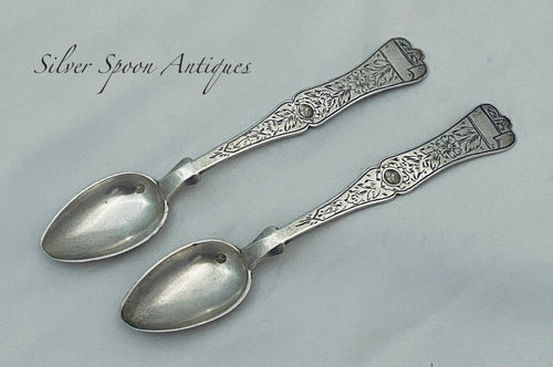 Pair of Ottoman Solid Silver Teaspoons, 1909-1918